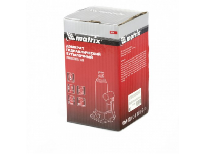 Домкрат гидравлический бутылочный, 5 т, h подъема 197-382 мм Matrix