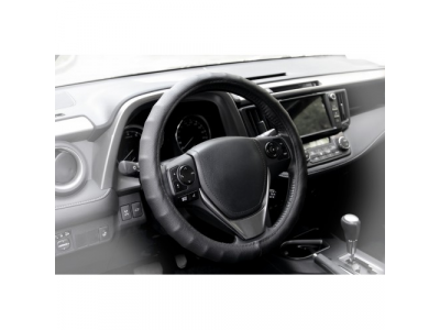 Оплетка ребристая, гладкая иск. кожа, черная, 37-39 см/М от KRAFT Оплетка ребристая, гладкая иск. кожа, черная, 37-39 см/М