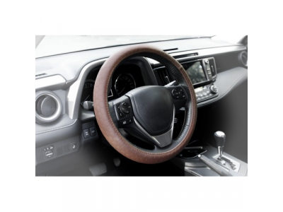 Оплетка, иск. кожа с тиснением, коричневая, 42 см / XL от KRAFT Оплетка, иск. кожа с тиснением, коричневая, 42 см / XL