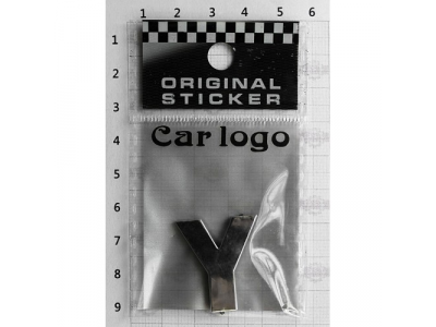 Буква Y 3D для авто (28x27x3) хром. 3М шрифт DIY