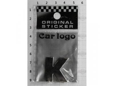 Буква K 3D для авто (28x27x3) хром. 3М шрифт DIY