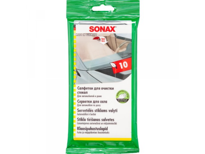 SONAX Салфетки для очистки стекол 1уп.х10шт от SONAX SONAX Салфетки для очистки стекол 1уп.х10шт
