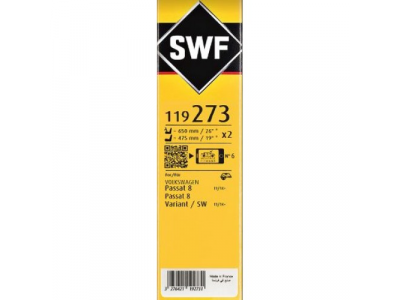 Щетки стеклоочистителя SWF VISIOFLEX,передняя,2 шт., 3G1998002A, 3G1998002, 650mm/26", бескаркасная