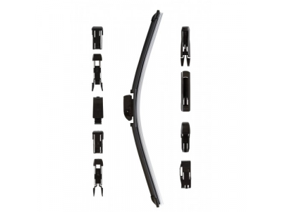 Щетка стеклоочистителя универсальная бескаркасная 450mm,10 адаптеров от KRAFT Щетка стеклоочистителя универсальная бескаркасная 450mm,10 адаптеров