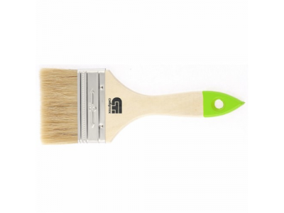 Кисть плоская 75 мм., натуральная щетина, деревянная ручка Сибртех