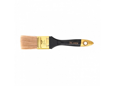 Кисть плоская "Профи" 1,5", натуральная щетина, деревянная ручка Mtx