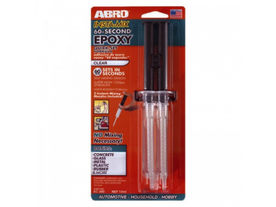 Клей эпоксидный прозрачный в шприце Премиум, 14 мл от ABRO Клей эпоксидный прозрачный в шприце Премиум, 14 мл