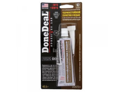 Термостойкий герметик-формирователь прокладок силиконовый, с медью от DONE DEAL Термостойкий герметик-формирователь прокладок силиконовый, с медью