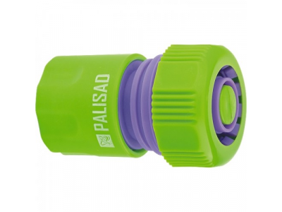 Соединитель пластмассовый быстросъемный для шланга 3/4", аквастоп// PALISAD от PALISAD Соединитель пластмассовый быстросъемный для шланга 3/4", аквастоп// PALISAD