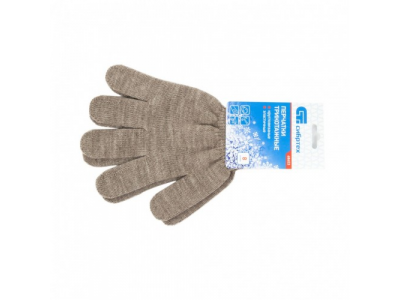 Перчатки трикотажные, акрил, коричневый, оверлок Россия Сибртех