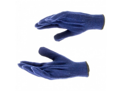 Перчатки трикотажные, акрил, синий, оверлок Россия Сибртех