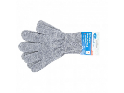 Перчатки трикотажные, акрил, серое мулине, двойная манжета Россия Сибртех от СИБРТЕХ Перчатки трикотажные, акрил, серое мулине, двойная манжета Россия Сибртех