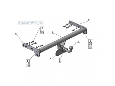Фаркоп на Ford S-Max минивэн 2006г.-по н.в. от AvtoS Фаркоп на Ford S-Max минивэн 2006г.-по н.в.