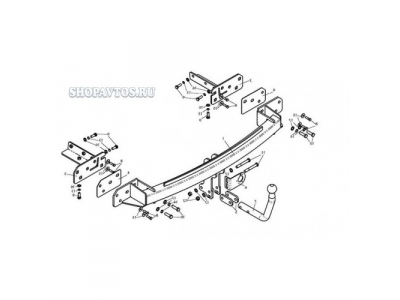 Фаркоп на Ford Galaxy минивэн 2006г.-по н.в. от Leader Plus Фаркоп на Ford Galaxy минивэн 2006г.-по н.в.