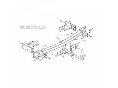 Фаркоп на Kia Sorento SUV 2006-2009гг. от Leader Plus Фаркоп на Kia Sorento SUV 2006-2009гг.