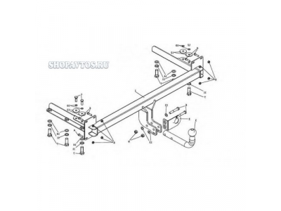 Фаркоп на Kia Sephia седан 1998-2004гг. от Leader Plus Фаркоп на Kia Sephia седан 1998-2004гг.