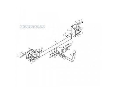 Фаркоп на Skoda Octavia A5 хэтчбек 2004-2013гг. от Leader Plus Фаркоп на Skoda Octavia A5 хэтчбек 2004-2013гг.