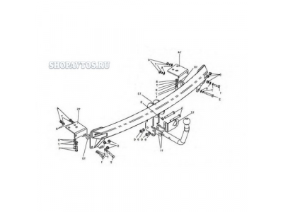 Фаркоп на Toyota Camry седан 2006-2011гг.