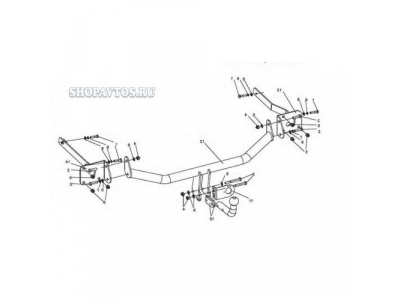 Фаркоп на Renault Scenic II минивэн 2003-2010гг. от Leader Plus Фаркоп на Renault Scenic II минивэн 2003-2010гг.