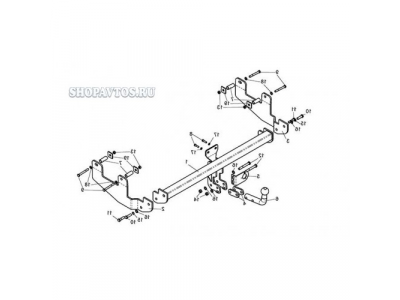 Фаркоп на Renault Sandero Stepway хэтчбек 2010-2014гг. от Leader Plus Фаркоп на Renault Sandero Stepway хэтчбек 2010-2014гг.