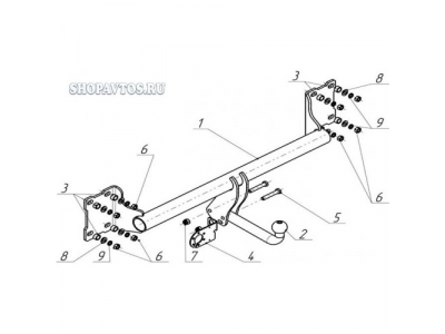 Фаркоп на BMW X5 E70 SUV 2007-2013гг. от AvtoS Фаркоп на BMW X5 E70 SUV 2007-2013гг.