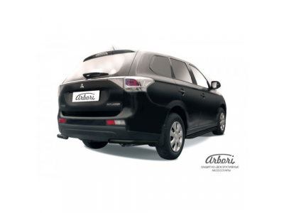 Защита заднего бампера "уголки" Arbori d57 черные MITSUBISHI OUTLANDER 2014-