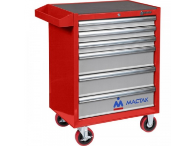 Тележка инструментальная, 6 ящиков, красная от МАСТАК Тележка инструментальная, 6 ящиков, красная