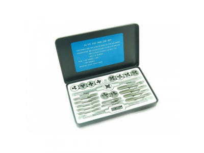 Набор метчиков и плашек 24пр. (метрич.) в метал.кейсе