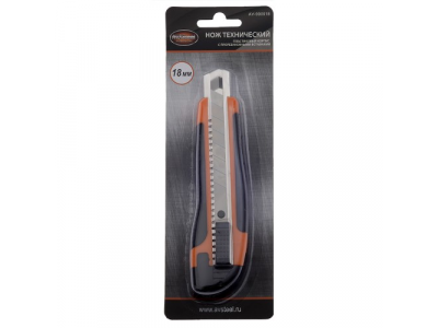 нож пластиковый с прорезиненной ручкой с винтовым фиксатором, 18мм от AV STEEL нож пластиковый с прорезиненной ручкой с винтовым фиксатором, 18мм