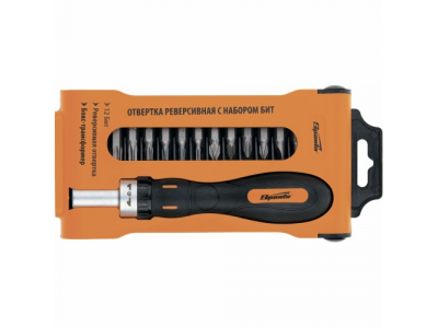 Отвертка реверсивная с набором бит, CrV, 12шт//SPARTA от SPARTA Отвертка реверсивная с набором бит, CrV, 12шт//SPARTA