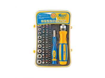 Набор: отверточная рукоятка 65 предметов от KRAFT Набор: отверточная рукоятка 65 предметов