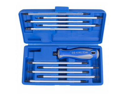 Набор отвертка со сменными жалами, 11 предметов, KING TONY