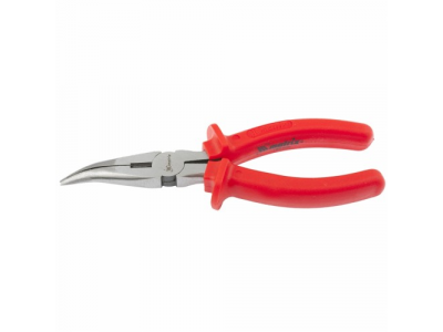 Длинногубцы Econom, 200 мм, изогнутые шлифованные, пластмассовые рукоятки// MATRIX