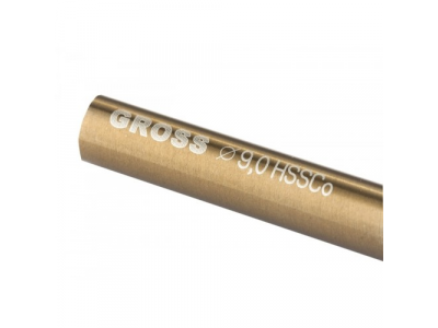 Сверло спиральное по металлу, 9,0 мм, HSS-Co GROSS