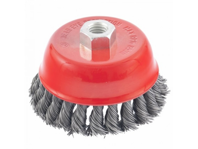 Щетка для УШМ, 100 мм, М14, "чашка", крученая проволока 0,5 мм// MATRIX от MATRIX Щетка для УШМ, 100 мм, М14, "чашка", крученая проволока 0,5 мм// MATRIX