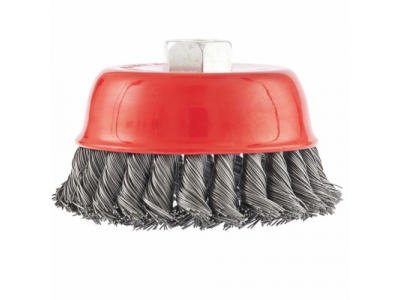 Щетка для УШМ, 100 мм, М14, "чашка", крученая проволока 0,5 мм// MATRIX от MATRIX Щетка для УШМ, 100 мм, М14, "чашка", крученая проволока 0,5 мм// MATRIX