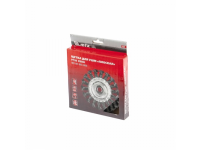 Щетка для УШМ 150 мм, М14, плоская, крученая проволока 0,8 мм// MTX от MATRIX Щетка для УШМ 150 мм, М14, плоская, крученая проволока 0,8 мм// MTX