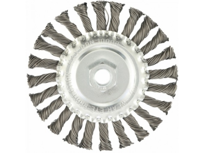 Щетка для УШМ 125 мм, М14, плоская, крученая проволока 0,8 мм// MTX от MATRIX Щетка для УШМ 125 мм, М14, плоская, крученая проволока 0,8 мм// MTX