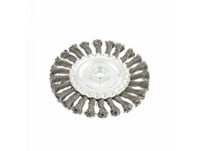 Щетка для УШМ 125 мм, М14, плоская, крученая проволока 0,8 мм// MTX от MATRIX Щетка для УШМ 125 мм, М14, плоская, крученая проволока 0,8 мм// MTX