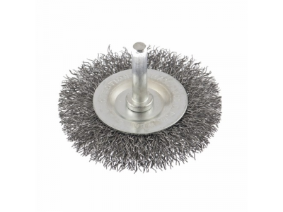 Щетка для дрели, 60 мм, плоская со шпилькой, витая проволока СИБРТЕХ от СИБРТЕХ Щетка для дрели, 60 мм, плоская со шпилькой, витая проволока СИБРТЕХ