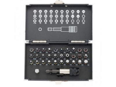 Набор бит, магнитный адаптер,сталь S2,пластиковый кейс,32 предм.//GROSS от GROSS Набор бит, магнитный адаптер,сталь S2,пластиковый кейс,32 предм.//GROSS