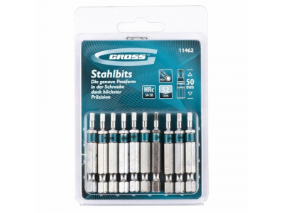 Набор бит HEX 3х50, сталь S2, 10 шт //GROSS от GROSS Набор бит HEX 3х50, сталь S2, 10 шт //GROSS