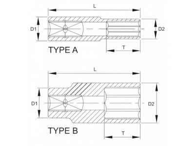Головка торцевая глубокая 6гр. 3/8" 14мм