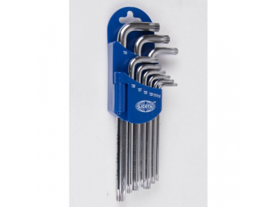 Набор торксов угловых длинных с отверстием 9пр. T10-T50 от LICOTA Набор торксов угловых длинных с отверстием 9пр. T10-T50