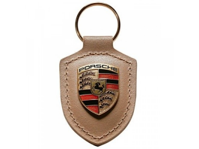 Брелок для ключей с гербом Porsche Crest Keyring, Beige, артикул WAP0500980H от VAG Брелок для ключей с гербом Porsche Crest Keyring, Beige, артикул WAP0500980H
