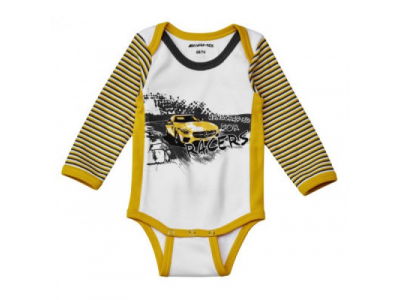 Боди для младенцев Mercedes-AMG GT, Babygrow, white / yellow / selenite grey