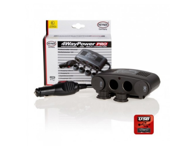 Розетка прикуривателя с 4-мя выходами с USB от HEYNER Розетка прикуривателя с 4-мя выходами с USB