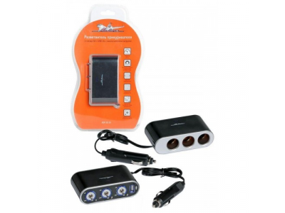 Прикуриватель-разветвитель 3 гнезда 5А + USB 1A, с выключателями нагрузки AIRLINE от Airline Прикуриватель-разветвитель 3 гнезда 5А + USB 1A, с выключателями нагрузки AIRLINE