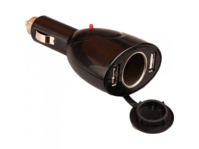 Разветвитель прикуривателя на 1 гнездо+2 USB 12/24 В «SKYBEAR» от SKYBEAR Разветвитель прикуривателя на 1 гнездо+2 USB 12/24 В «SKYBEAR»