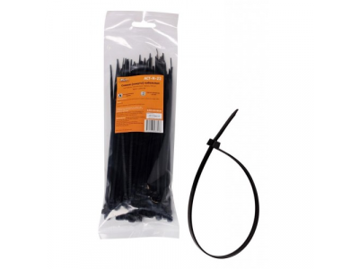 Стяжки (хомуты) кабельные 3,6*200 мм, пластиковые, черные, 100 шт. AIRLINE от Airline Стяжки (хомуты) кабельные 3,6*200 мм, пластиковые, черные, 100 шт. AIRLINE